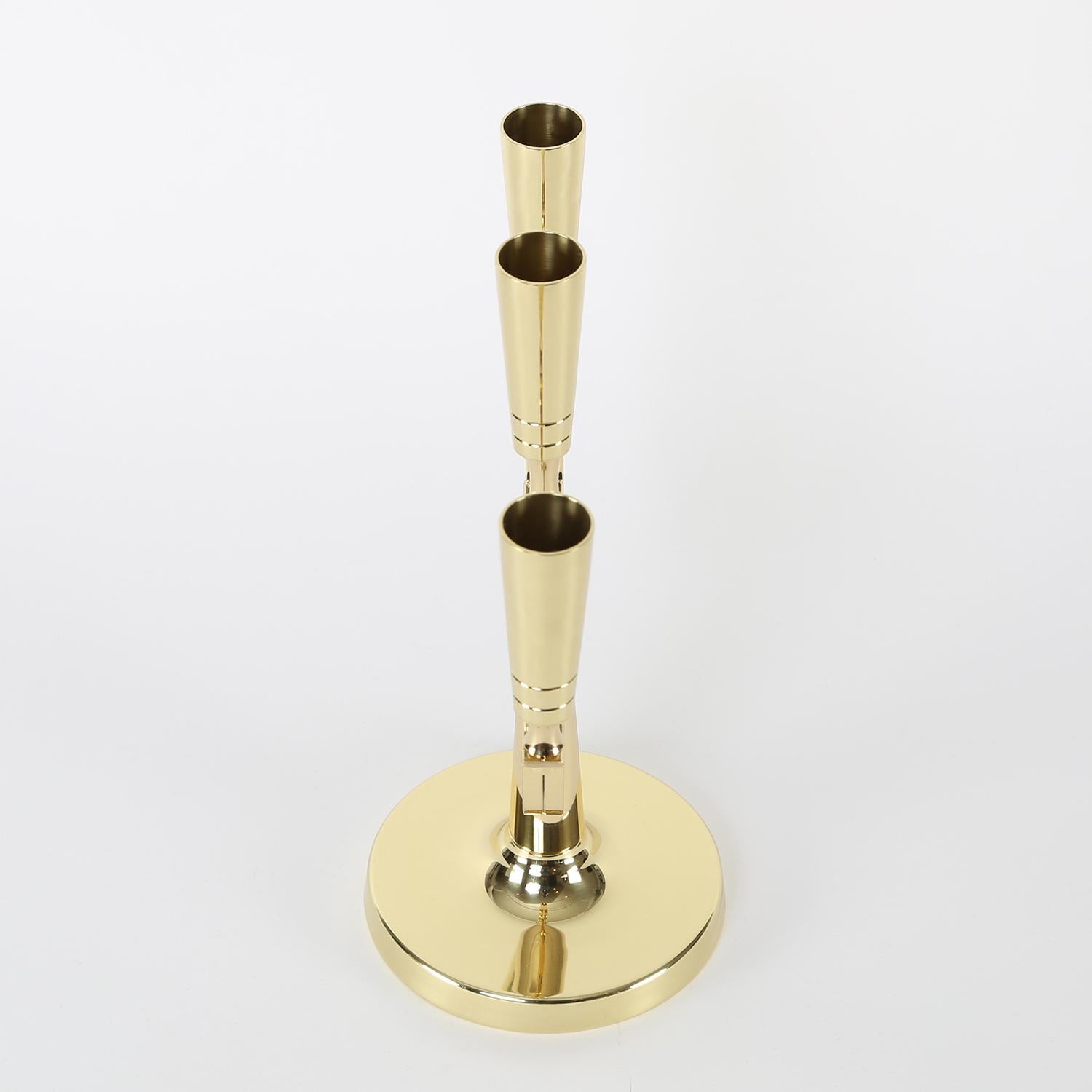 Mid-Century Modern Tommi Parzinger Elegant Candelabrum in Brass 1950s For Sale