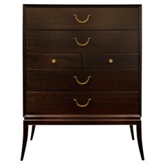 Tommi Parzinger Elegance Chest of Drawers with Etched Brass Pulls 1950s (Signed)