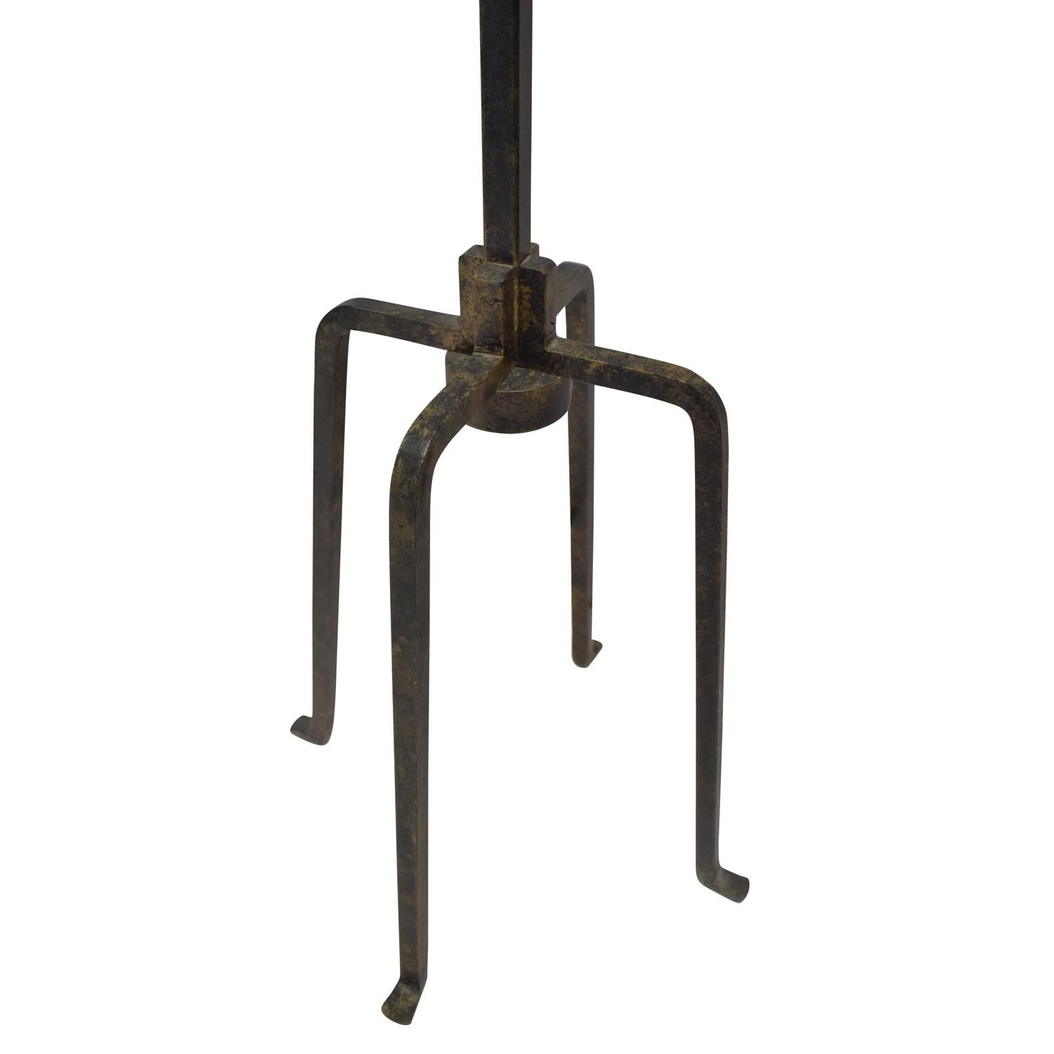 Hand-Crafted Tommi Parzinger Elegant Floor Lamp in Wrought Iron, 1950s
