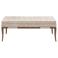 Retro Tommi Parzinger Elegant Upholstered Bench with Tapering Legs 1950s