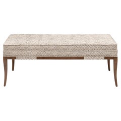 Tommi Parzinger Elegant Upholstered Bench with Tapering Legs 1950s