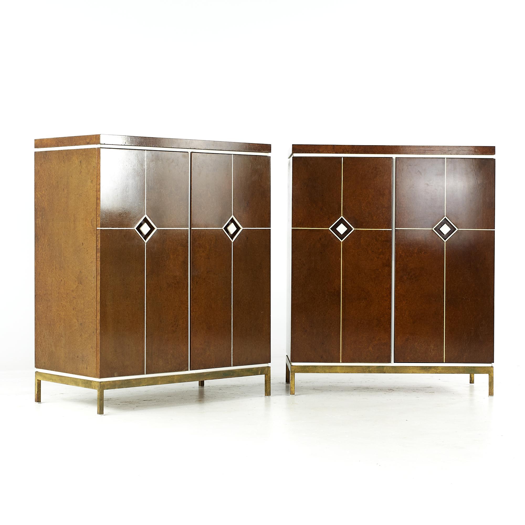 Tommi Parzinger for Charak midcentury Bar Cabinet - Pair

Each bar cabinet measures: 34.25 wide x 18.25 deep x 42.25 inches high

All pieces of furniture can be had in what we call restored vintage condition. That means the piece is restored