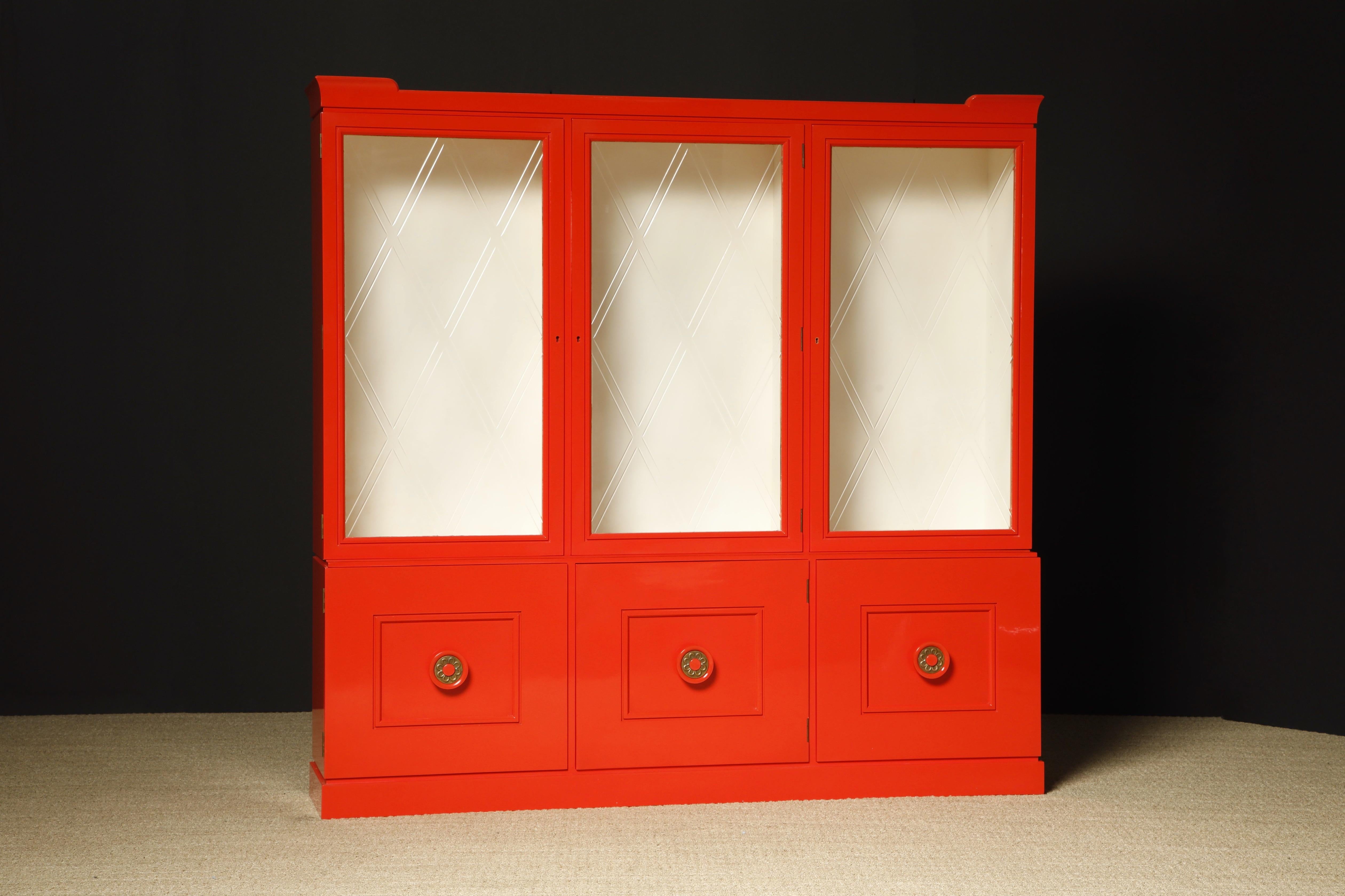 Wood Tommi Parzinger for Charak Modern Display Cabinet, c 1955, Signed  For Sale