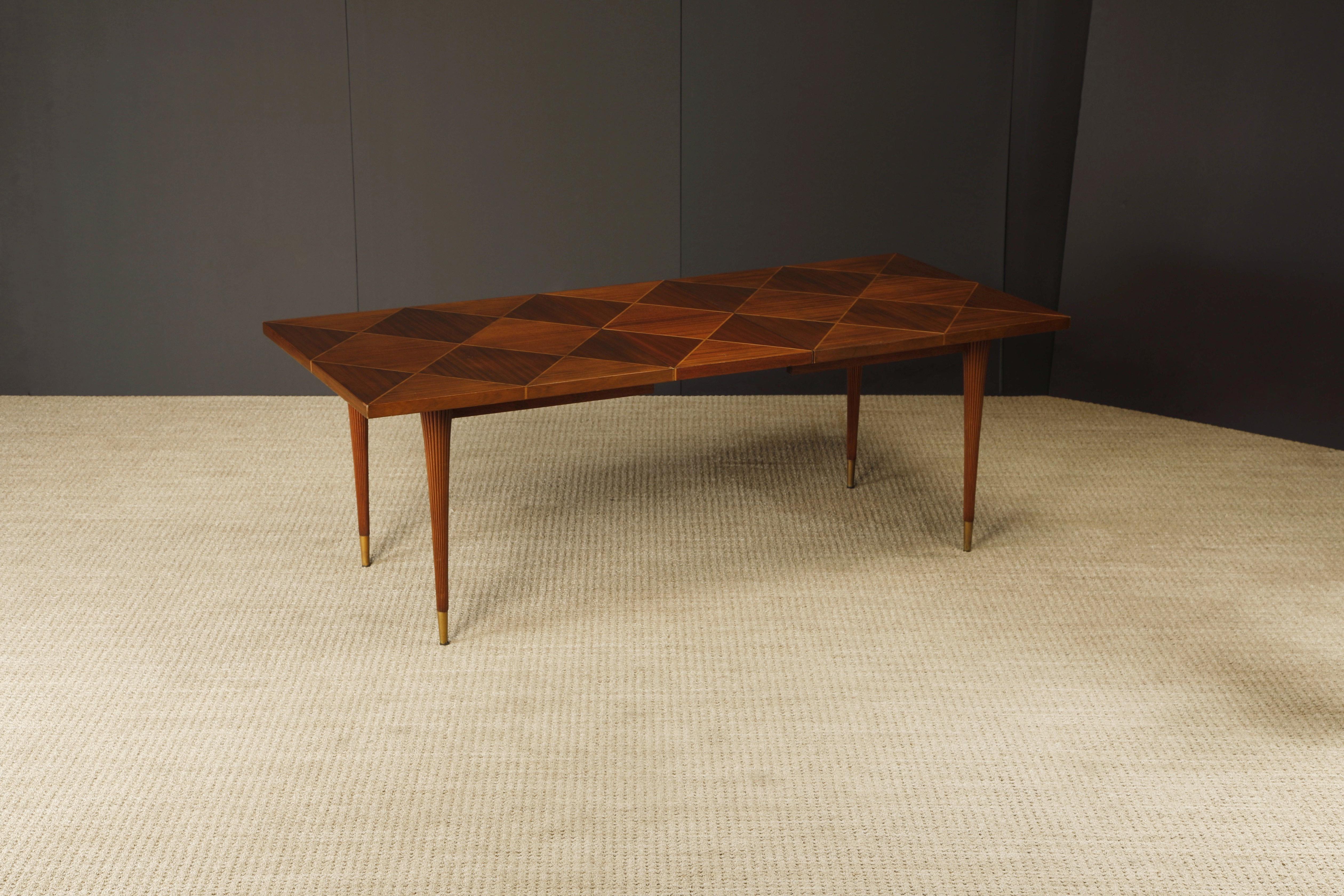 Hollywood Regency Tommi Parzinger for Charak Modern Extendable Dining Table, c 1950s, Signed en vente