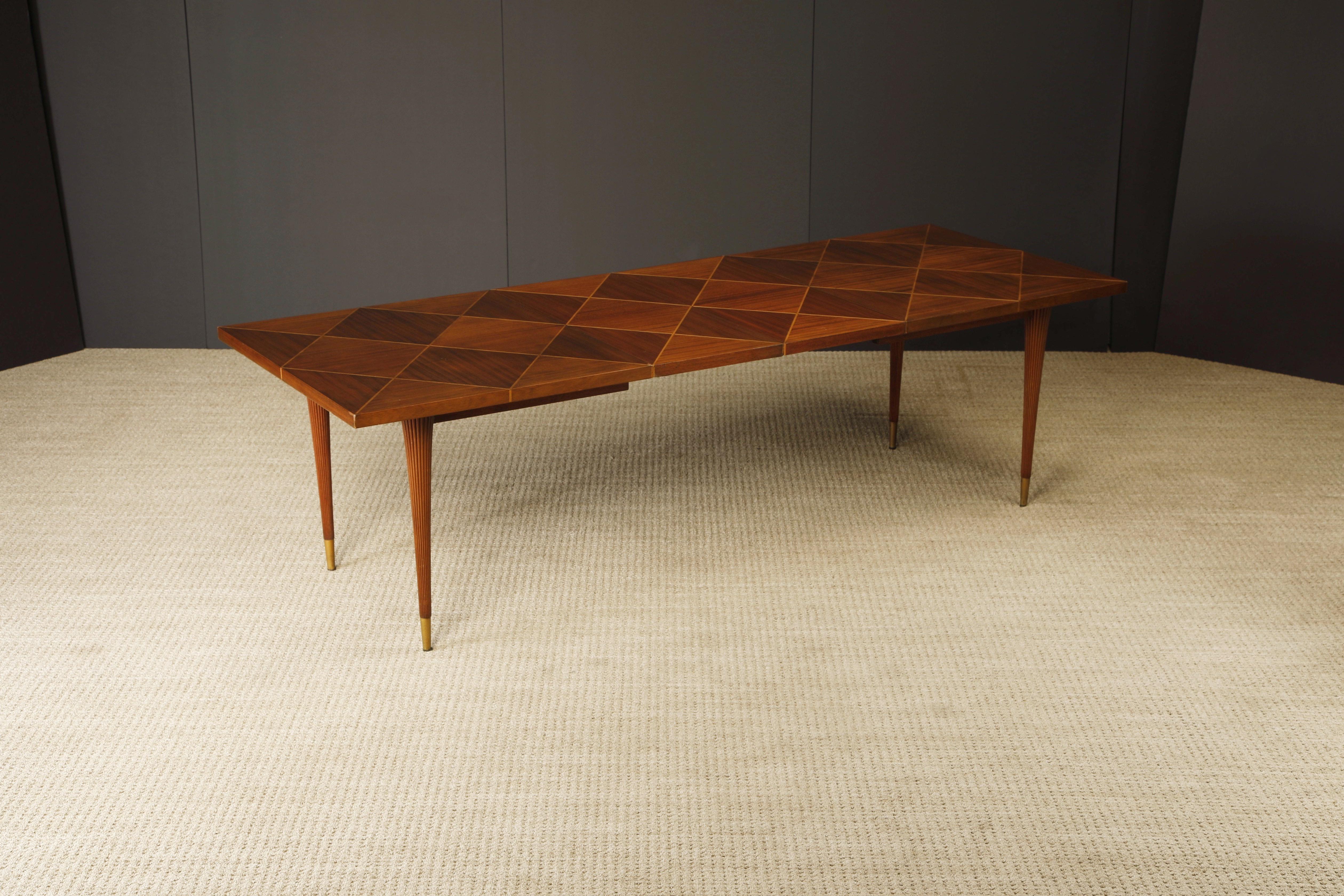 Américain Tommi Parzinger for Charak Modern Extendable Dining Table, c 1950s, Signed en vente