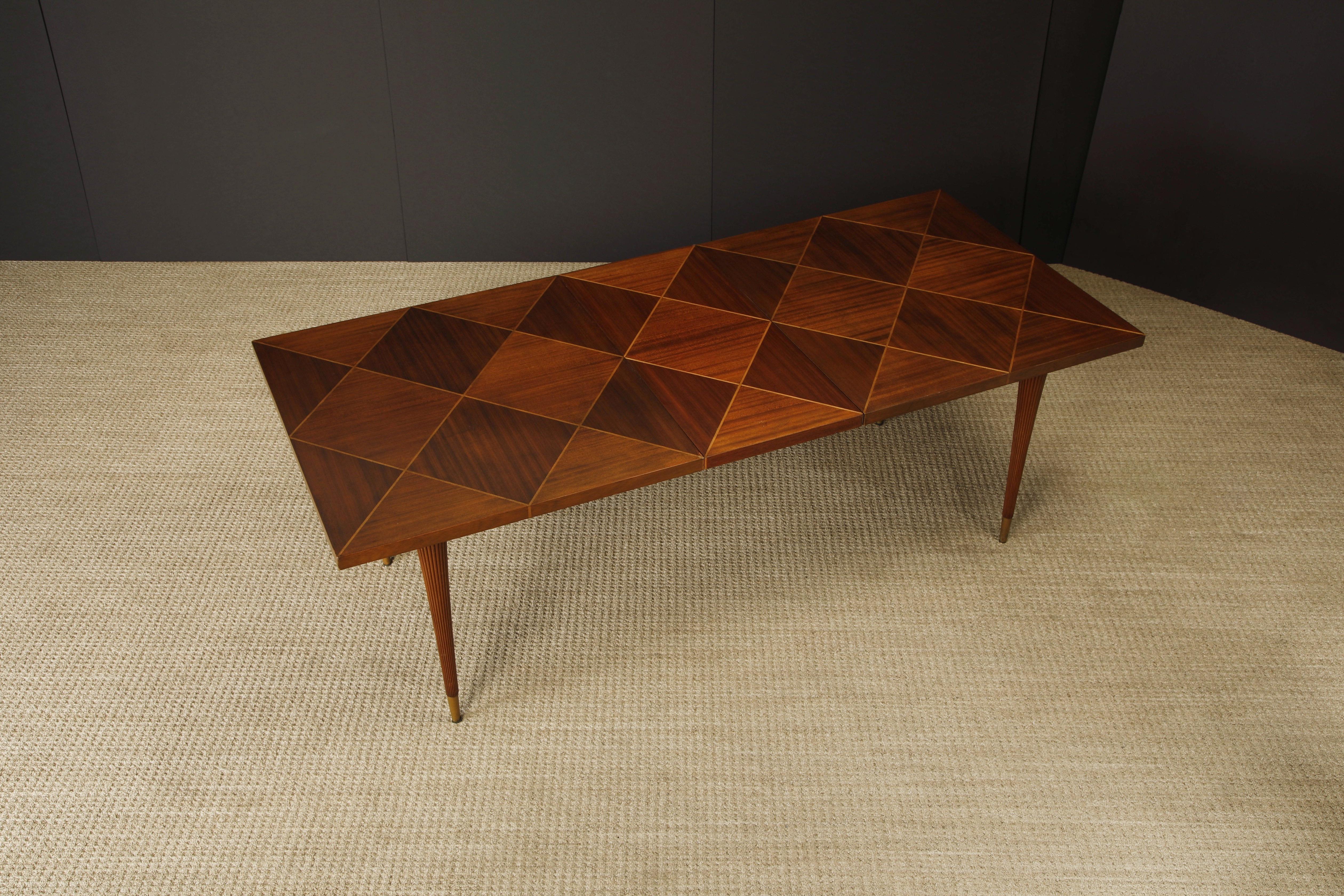 Fruitiers Tommi Parzinger for Charak Modern Extendable Dining Table, c 1950s, Signed en vente