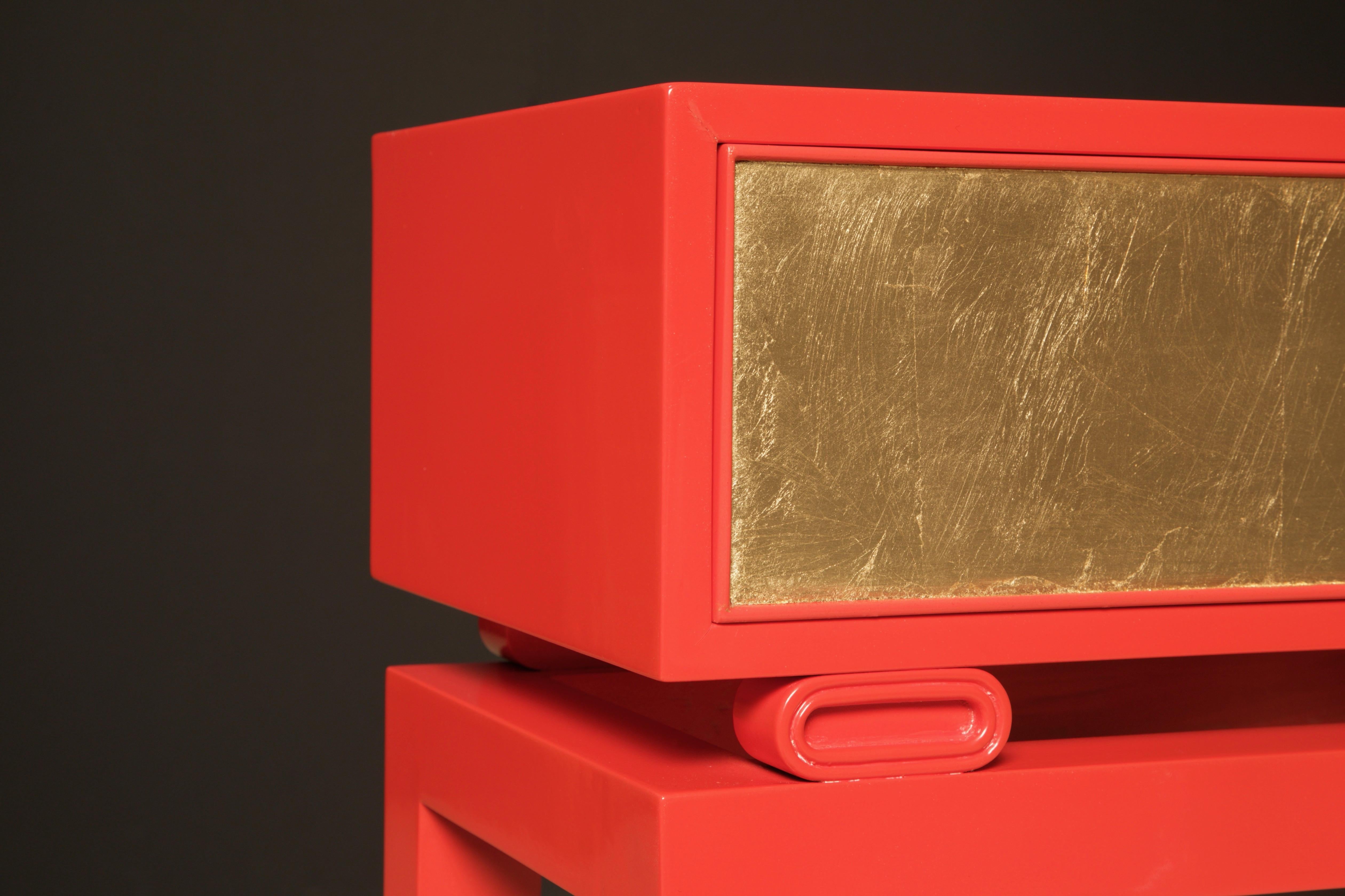 Console en feuille d'or moderne Tommi Parzinger pour Charak, datant d'environ 1949, signe  en vente 4