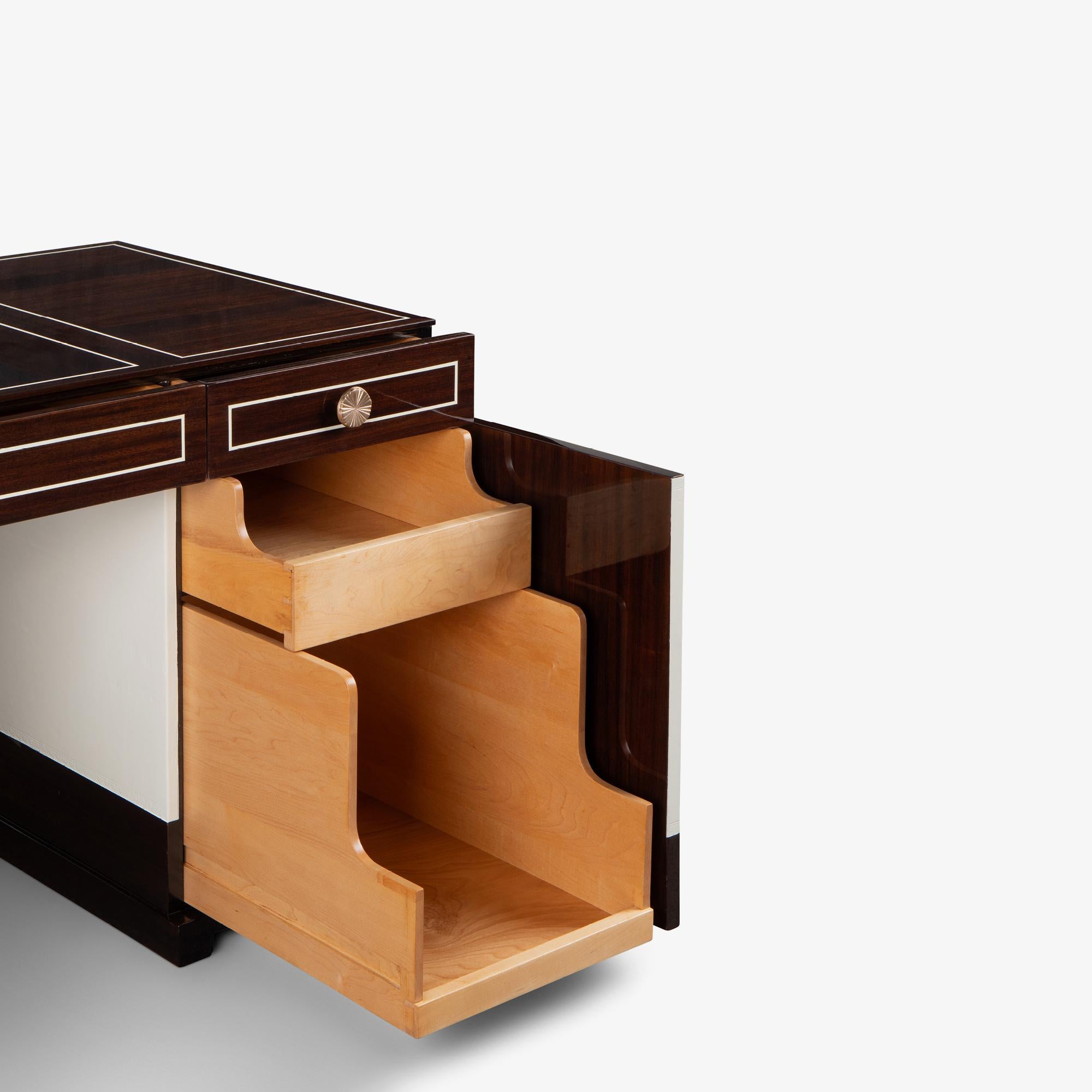 Tommi Parzinger para Charak Escritorio moderno de caoba y cuero en venta 8