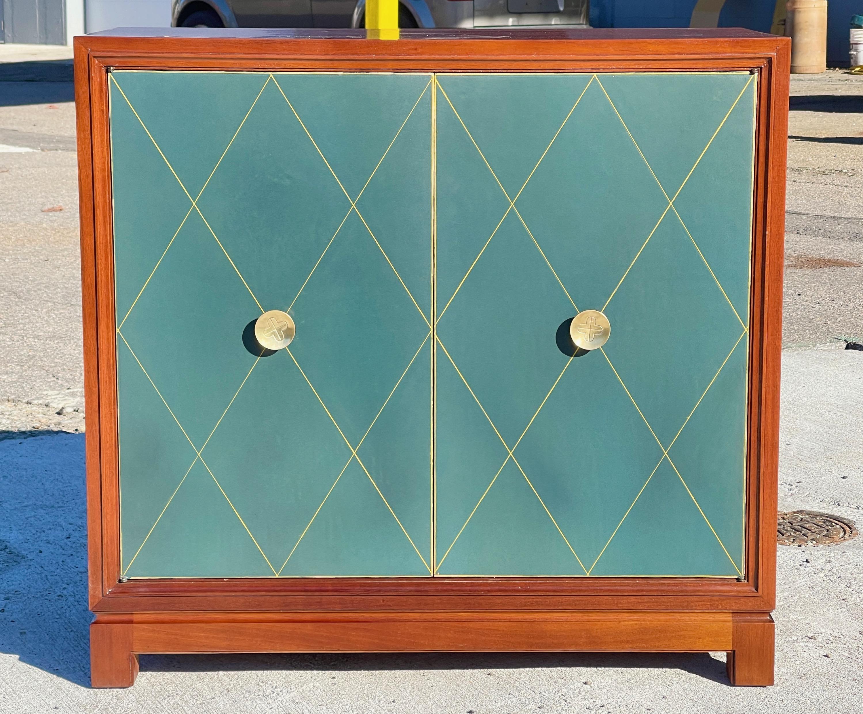 Mid-Century Modern Tommi Parzinger for Charak Modern Two Door Cabinet For Sale