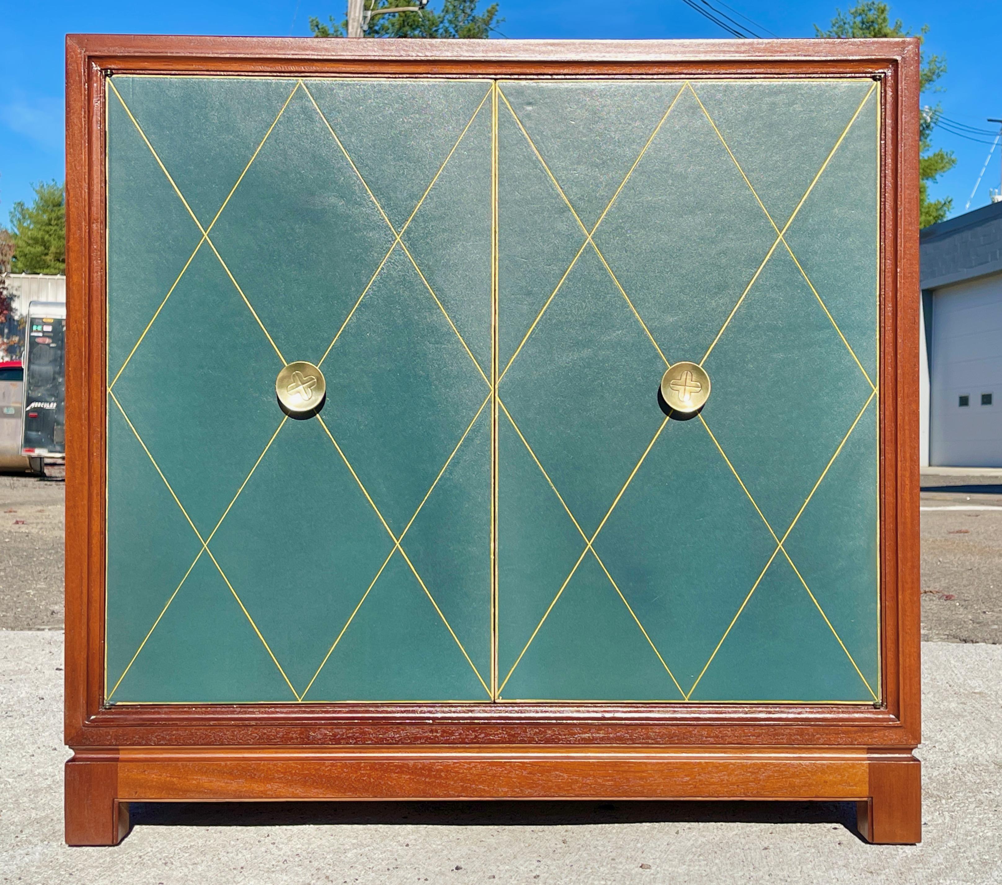 Mid-20th Century Tommi Parzinger for Charak Modern Two Door Cabinet For Sale