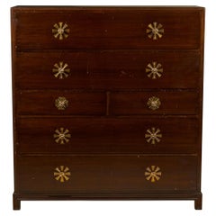 Tommi Parzinger for Charak Originals Mahogany and Brass High Chest