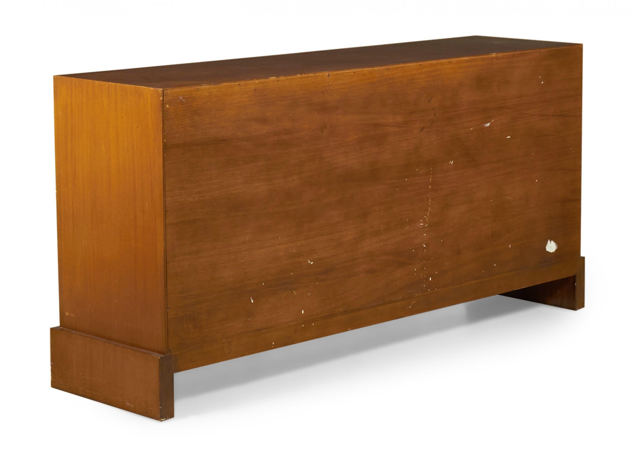 Mid-Century Modern Tommi Parzinger for Charak Walnut and Brass Twelve Drawer Chest For Sale