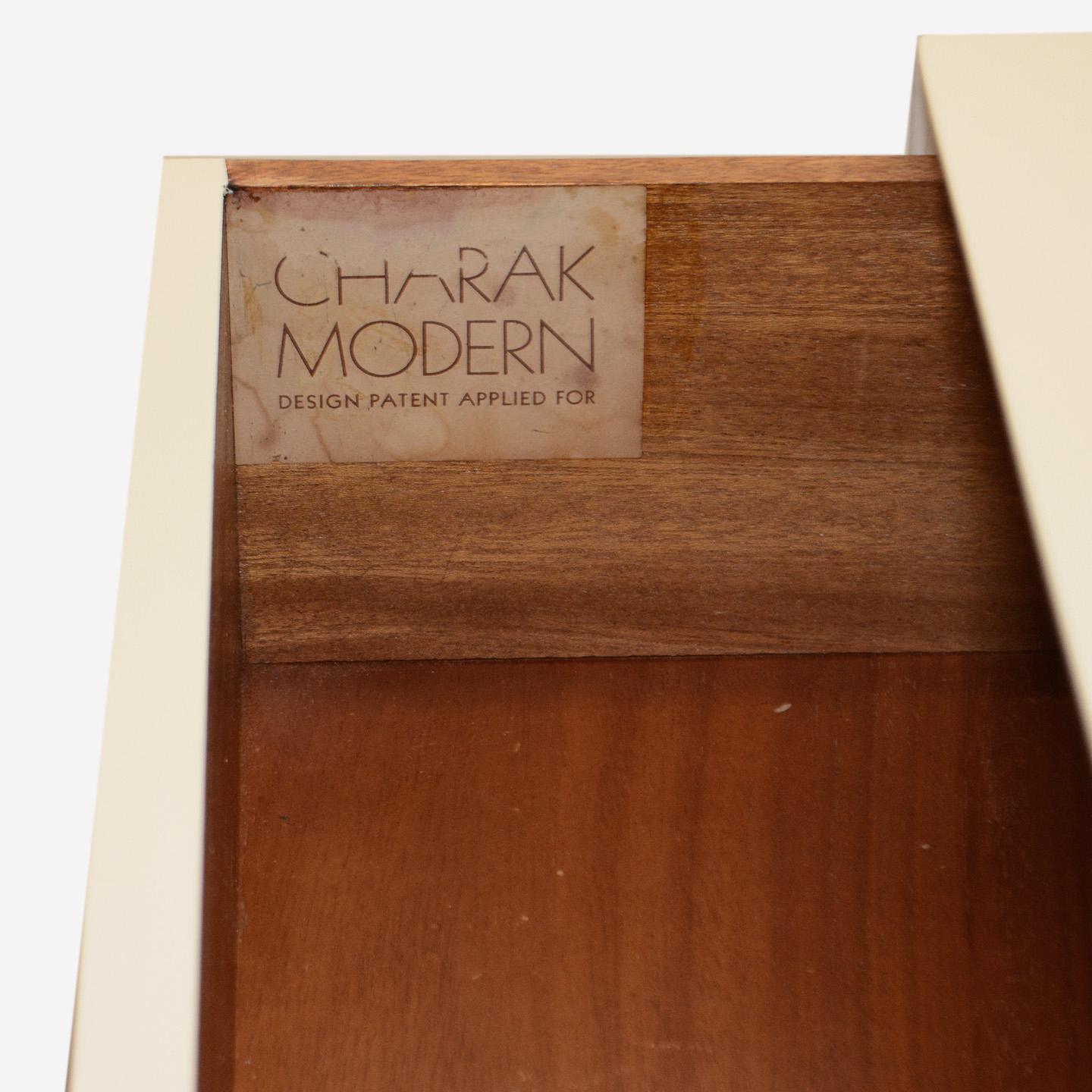 20th Century Tommi Parzinger for Charak White Lacquered Bedside Table For Sale
