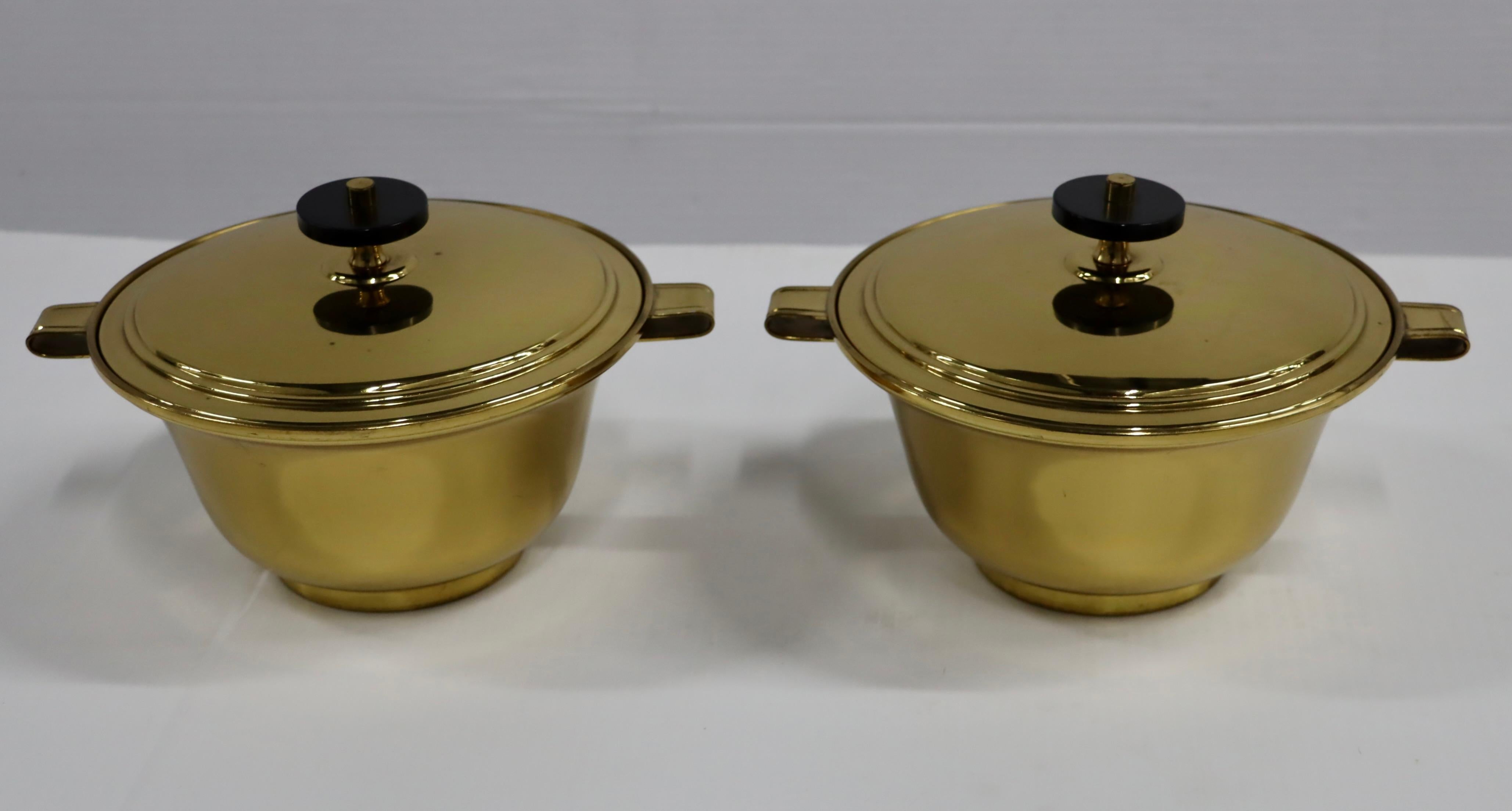 Tommi Parzinger for Dorlyn Silversmiths Brass Double Chafing For Sale 5