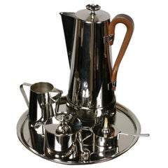 Used Tommi Parzinger for Dorlyn Silversmiths Nickel-Plated Coffee or Tea Set