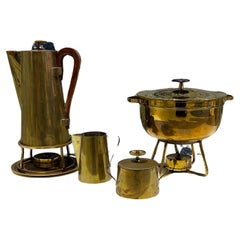 Vintage Tommi Parzinger for Dorlyn Silversmiths Tea Service/Chaffing Set, 1960
