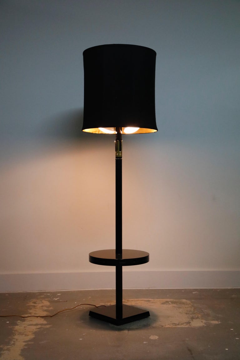 American Tommi Parzinger for Parzinger Originals Floor Lamp with Side Table, 1955, Signed For Sale