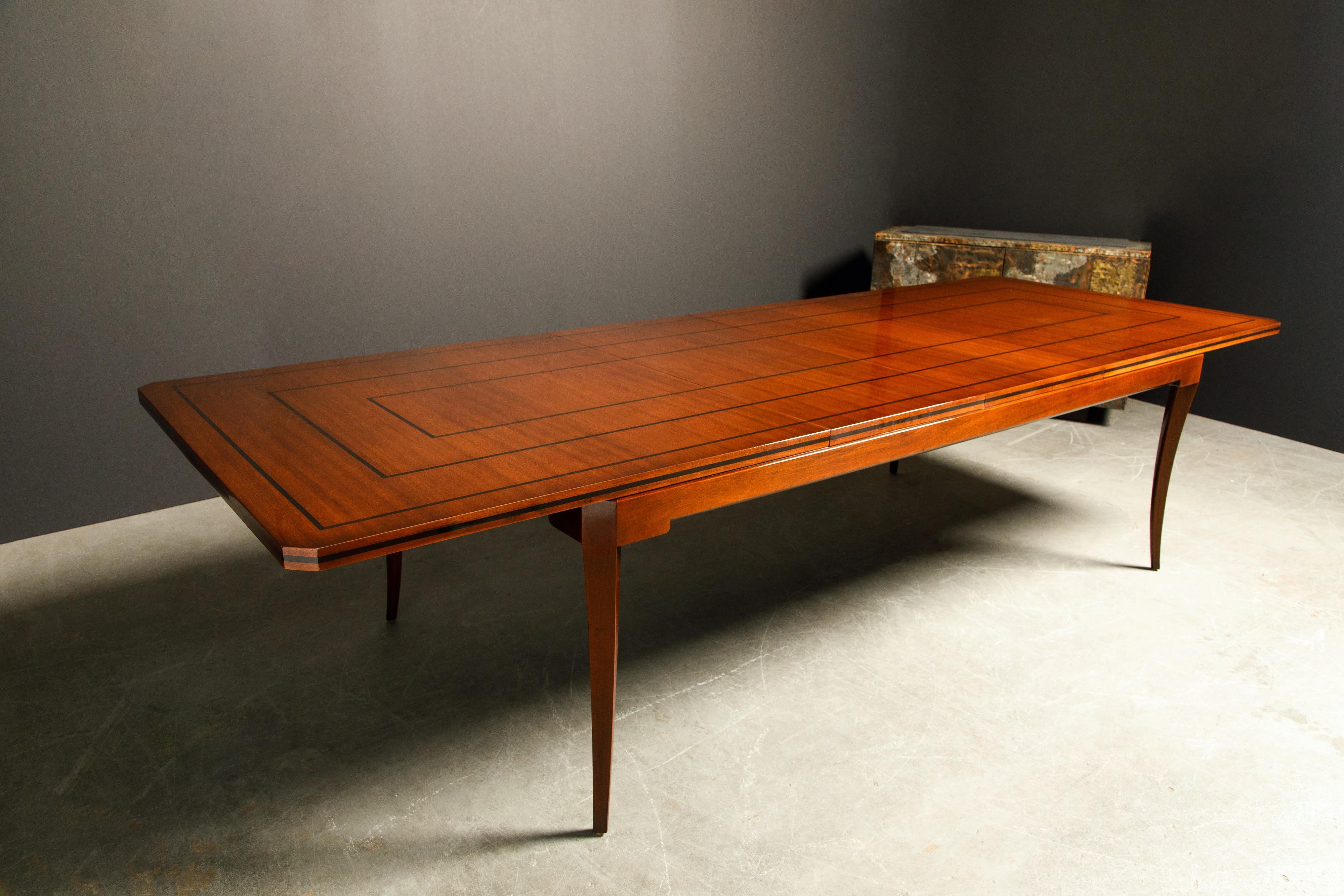 Tommi Parzinger for Parzinger Originals Mahogany Dining Table, c. 1960, Signed  5