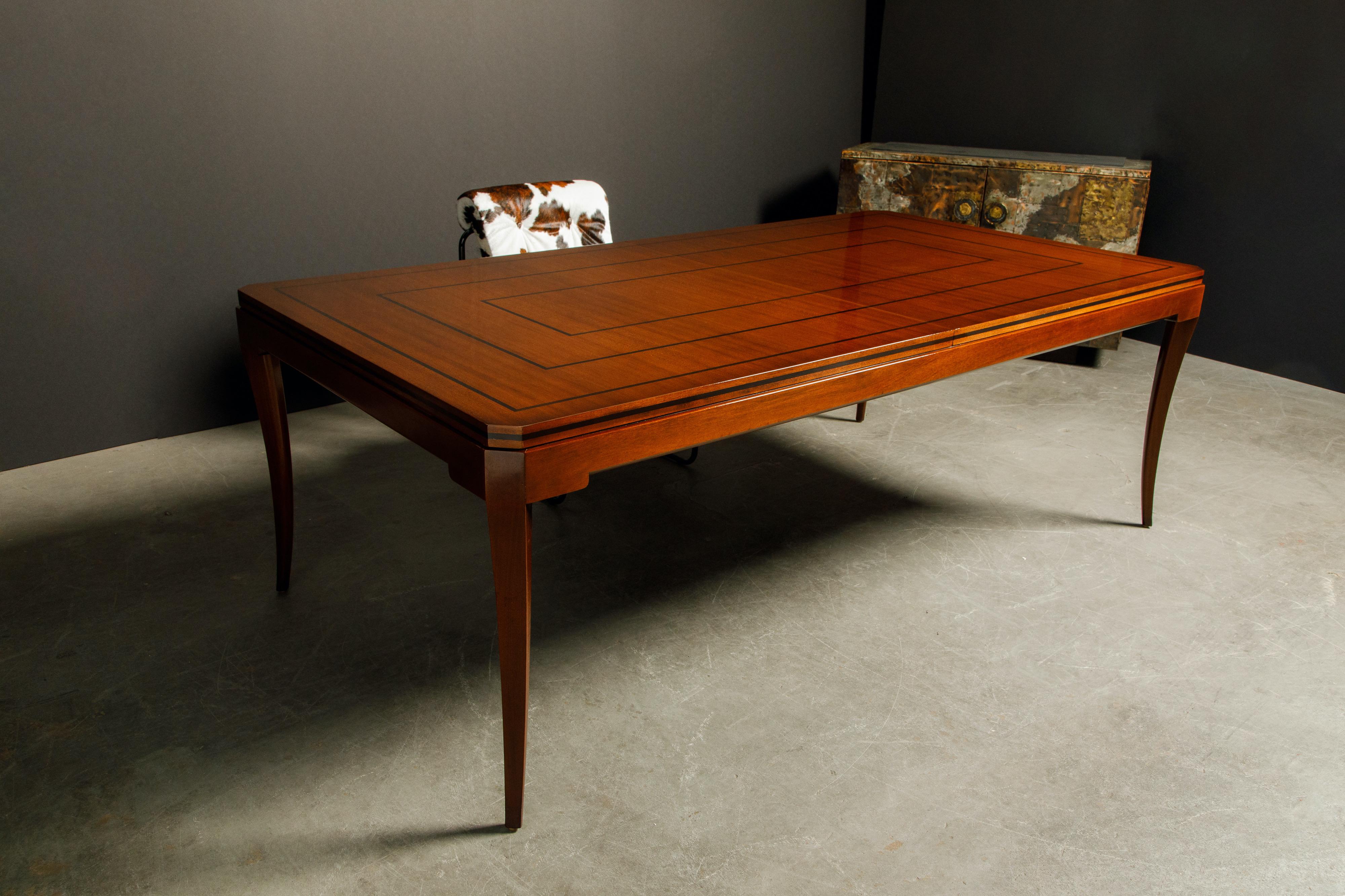 Tommi Parzinger for Parzinger Originals Mahogany Dining Table, c. 1960, Signed  9