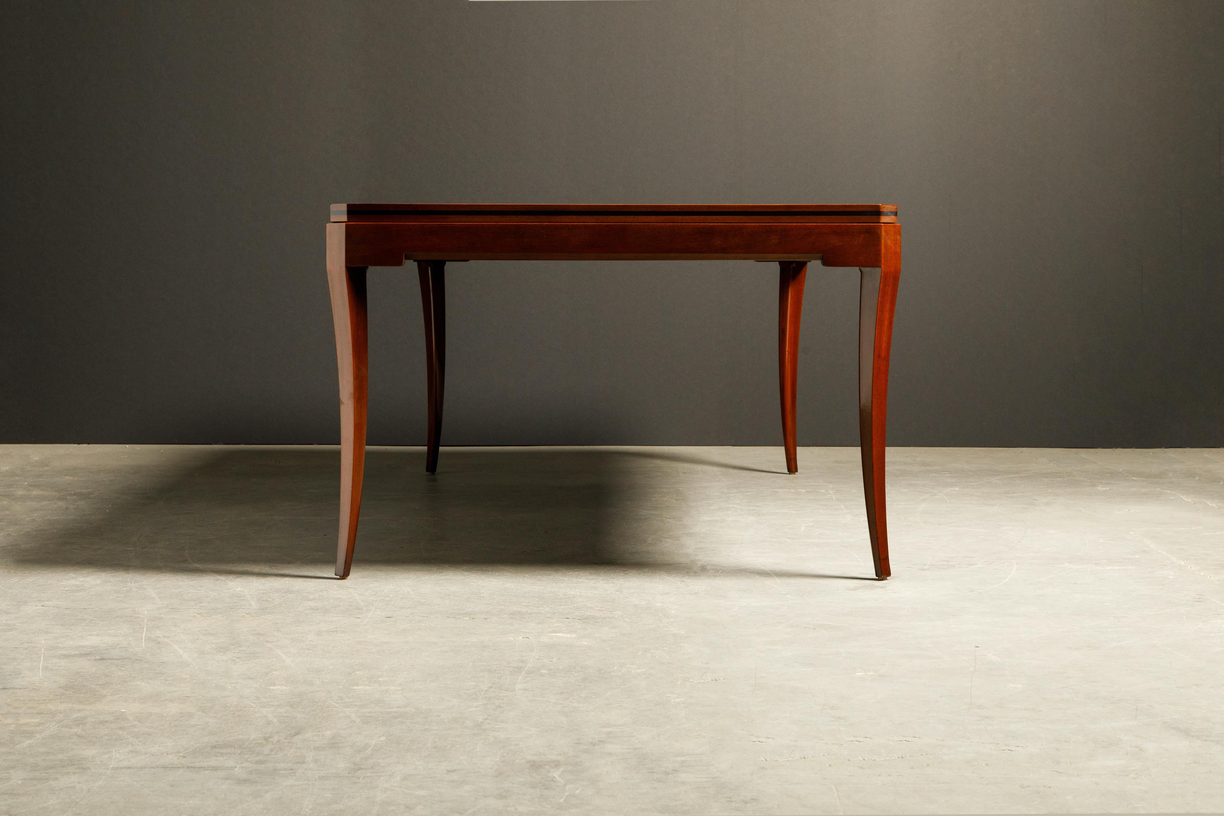 Mid-Century Modern Tommi Parzinger for Parzinger Originals Mahogany Dining Table, c. 1960, Signed 
