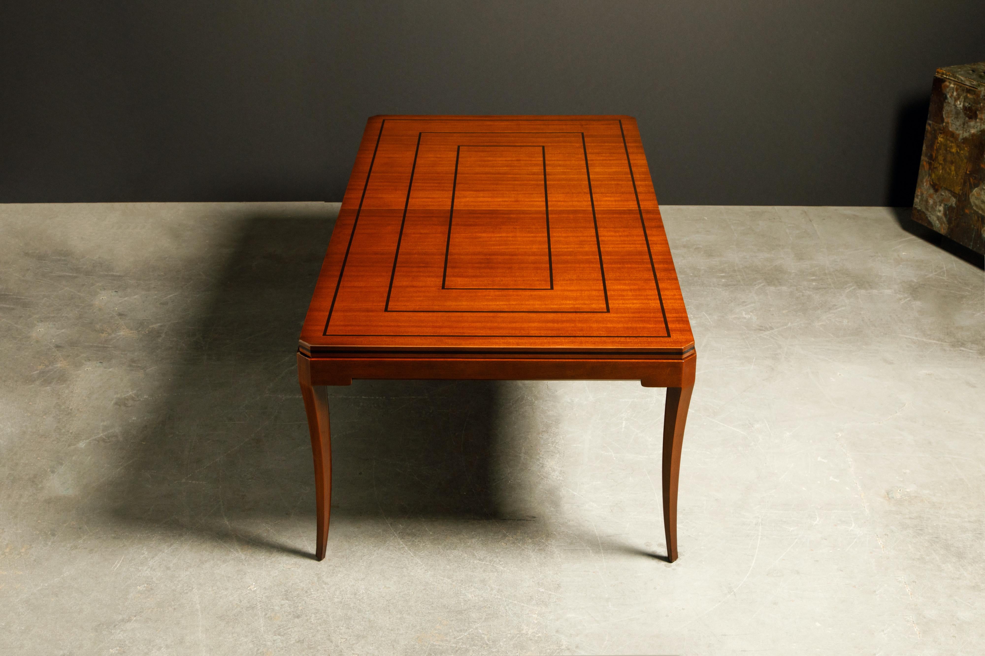 Tommi Parzinger for Parzinger Originals Mahogany Dining Table, c. 1960, Signed  In Excellent Condition In Los Angeles, CA