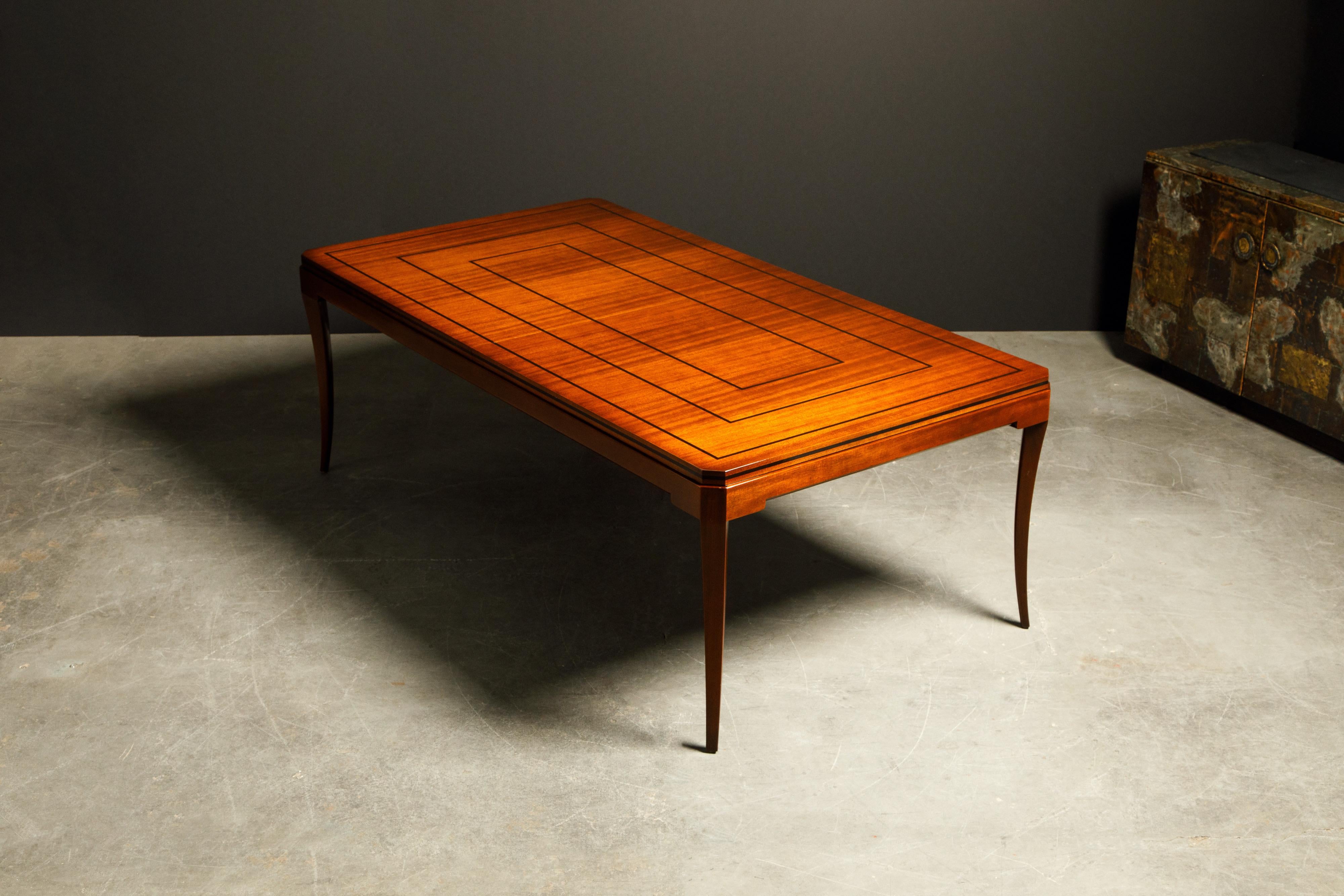 Mid-20th Century Tommi Parzinger for Parzinger Originals Mahogany Dining Table, c. 1960, Signed 