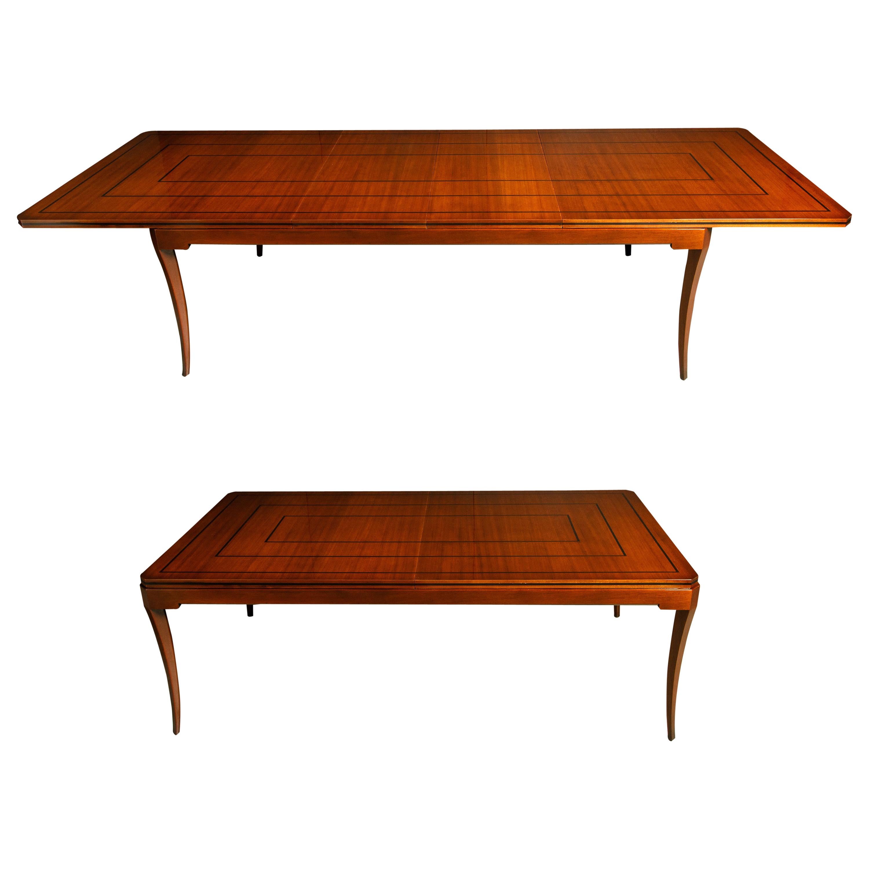 Tommi Parzinger for Parzinger Originals Mahogany Dining Table, c. 1960, Signed 