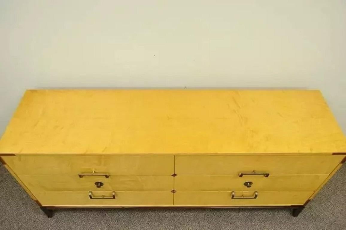 20th Century Tommi Parzinger for Parzinger Originals Maple & Mahogany Dresser Chest Credenza For Sale