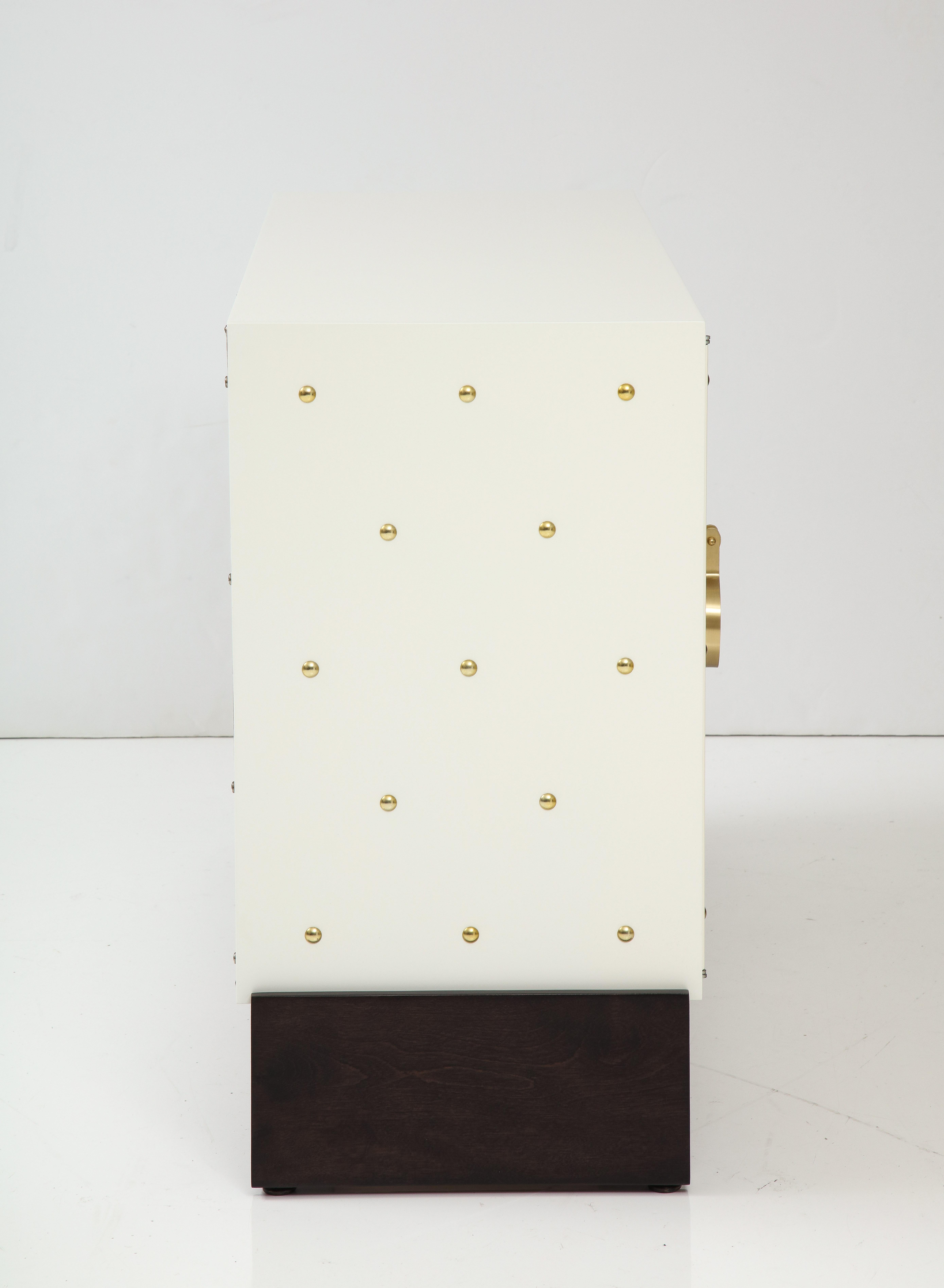 Tommi Parzinger for Parzinger Originals Three-Door Studded Cabinet In Good Condition In New York, NY
