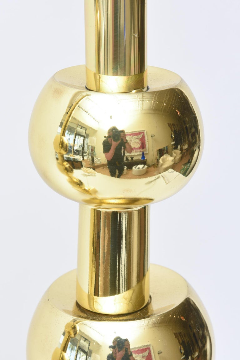 Tommi Parzinger for Stiffel Modernist Brass Ball Lamps Mid-Century Modern In Good Condition For Sale In North Miami, FL