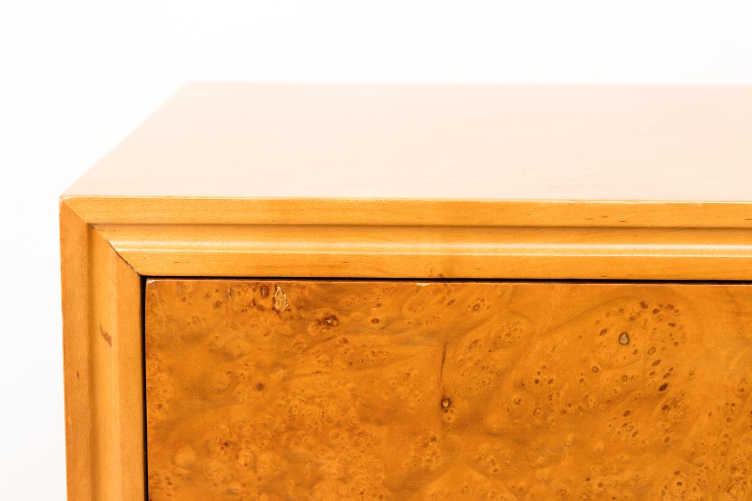 Brass Tommi Parzinger Four-Drawer Dresser For Sale