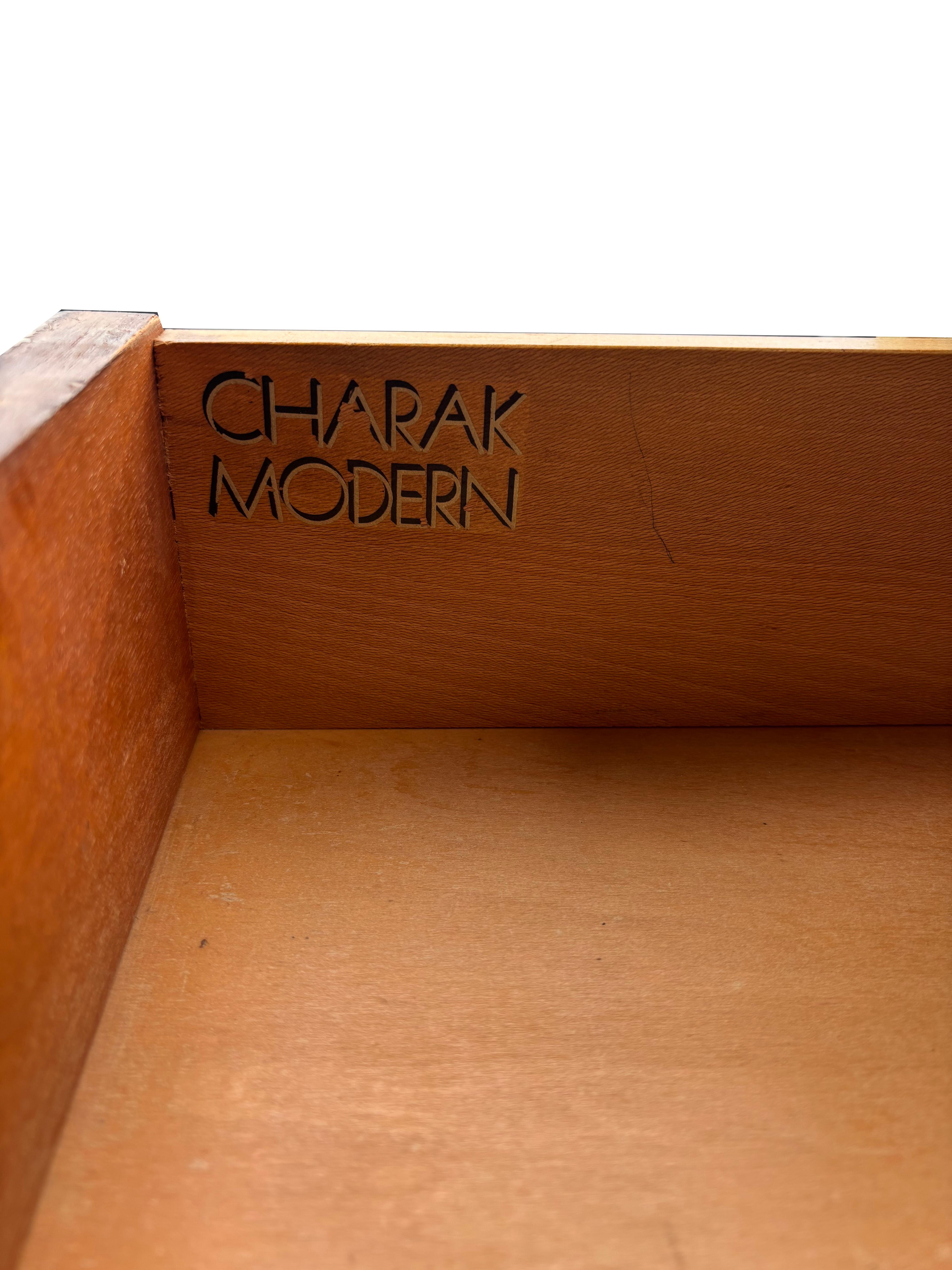 Tommi Parzinger Glazed Leather Chest Of Drawers For Charak Modern For Sale 5