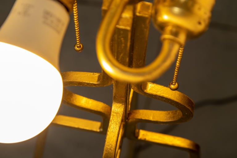 Late 20th Century Tommi Parzinger Gold Gilt enameled Floor Lamp For Sale