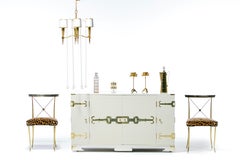 Tommi Parzinger Hollywood Regency Chandelier of Flowing Crystals and Brass