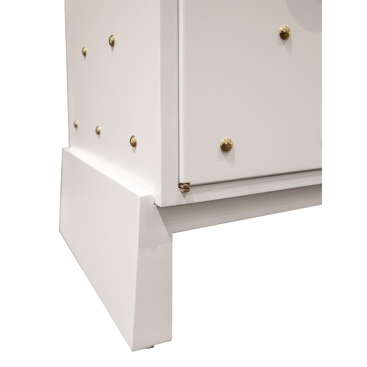 Tommi Parzinger Iconic Cabinet with Brass Studs 1950s, 'Signed' For Sale 1