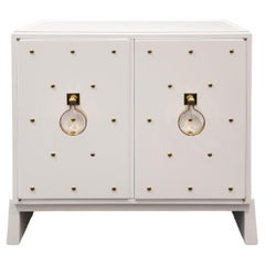 Tommi Parzinger Iconic Cabinet with Brass Studs 1950s, 'Signed'