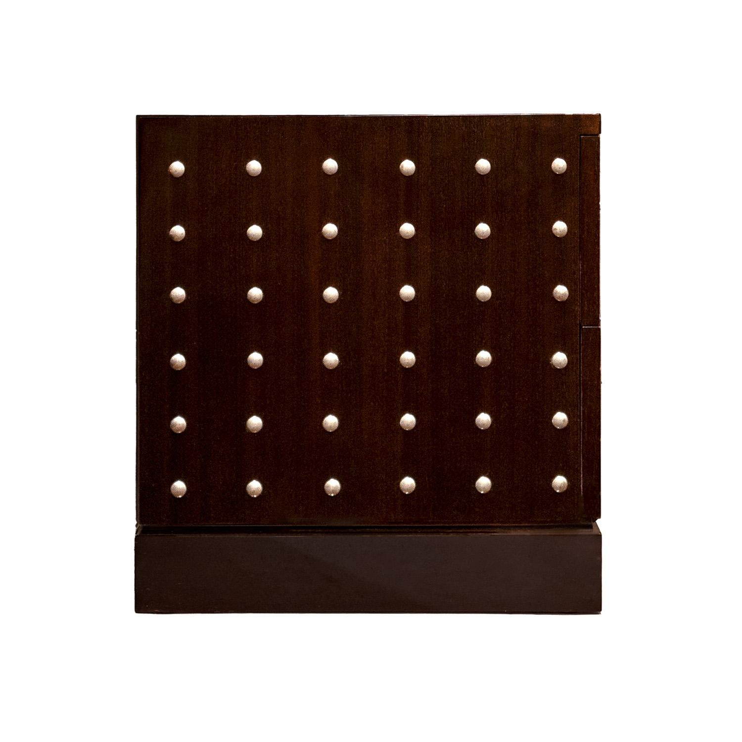 American Tommi Parzinger Iconic Studded Small Chest/Bedside Table 1981