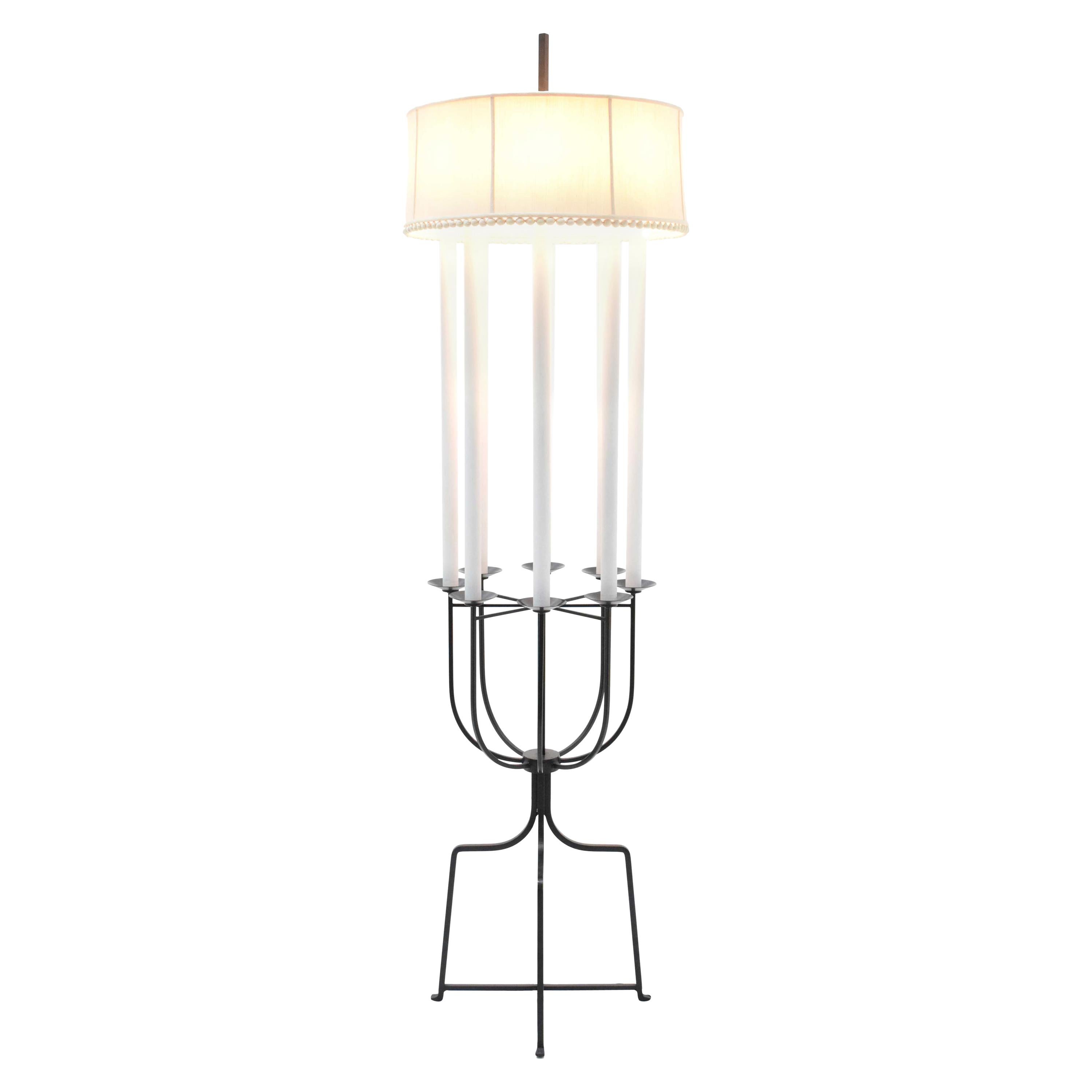 Exceptional and Large Floor Lamp in Wrought Iron by Tommi Parzinger For Sale at 1stDibs