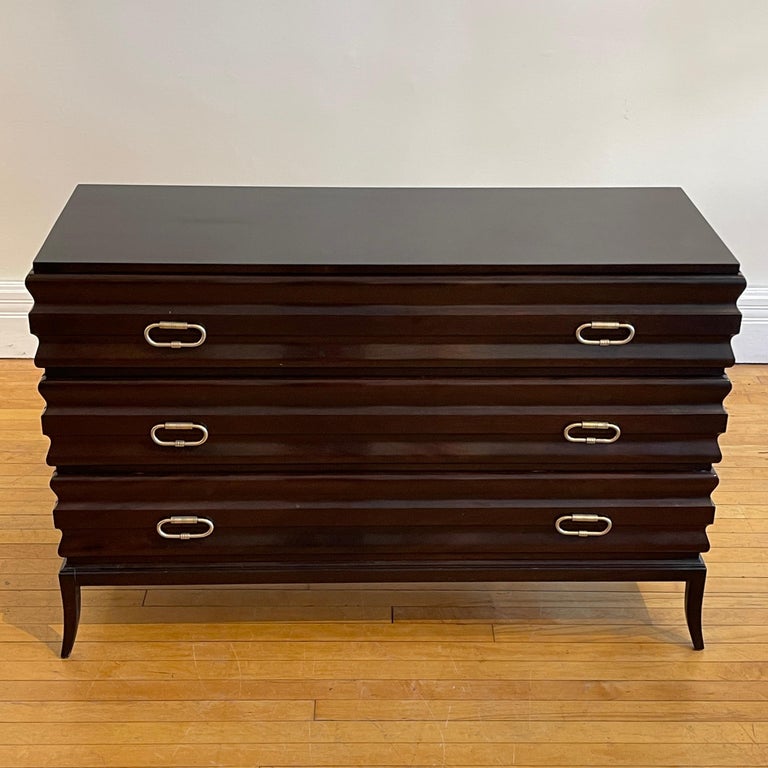Tommi Parzinger John Cameron Elegant Fluted 3 Drawer Dresser Etched