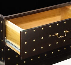 Tommi Parzinger Lacquered and Studded Cabinet