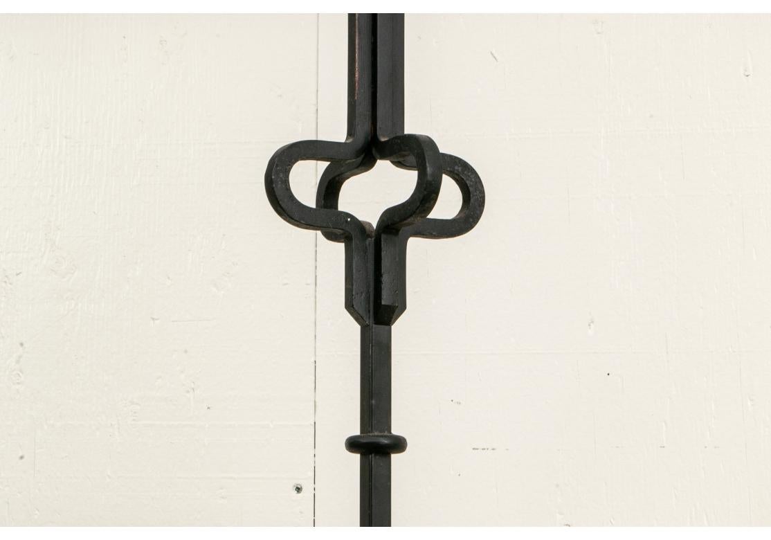 Tommi Parzinger Lamp #27 Iron Floor Torchiere In Distressed Condition For Sale In Bridgeport, CT