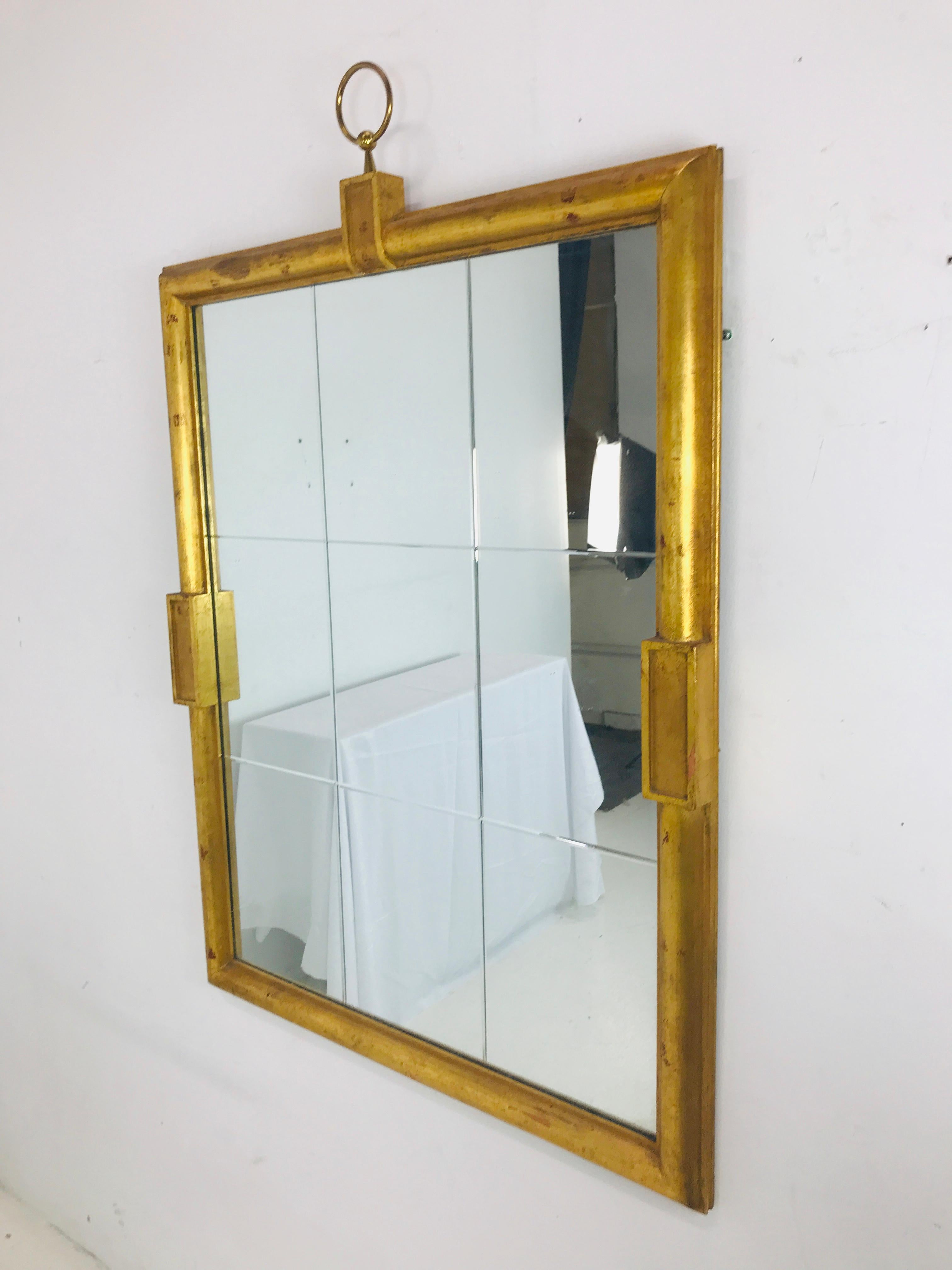 Tommi Parzinger Large Gold Mirror In Good Condition In Dallas, TX