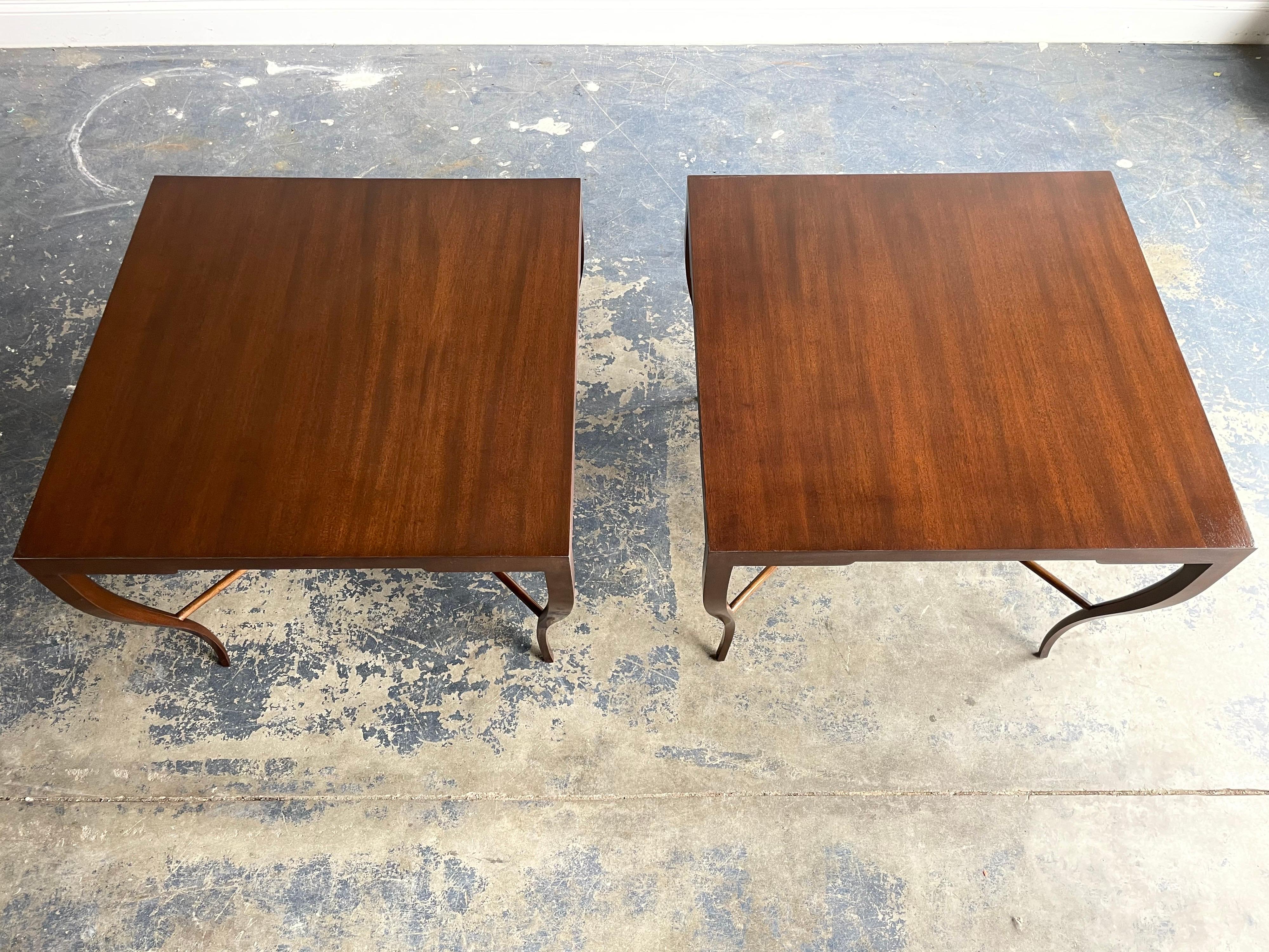 Lacquered Tommi Parzinger Large Scale End Tables For Sale