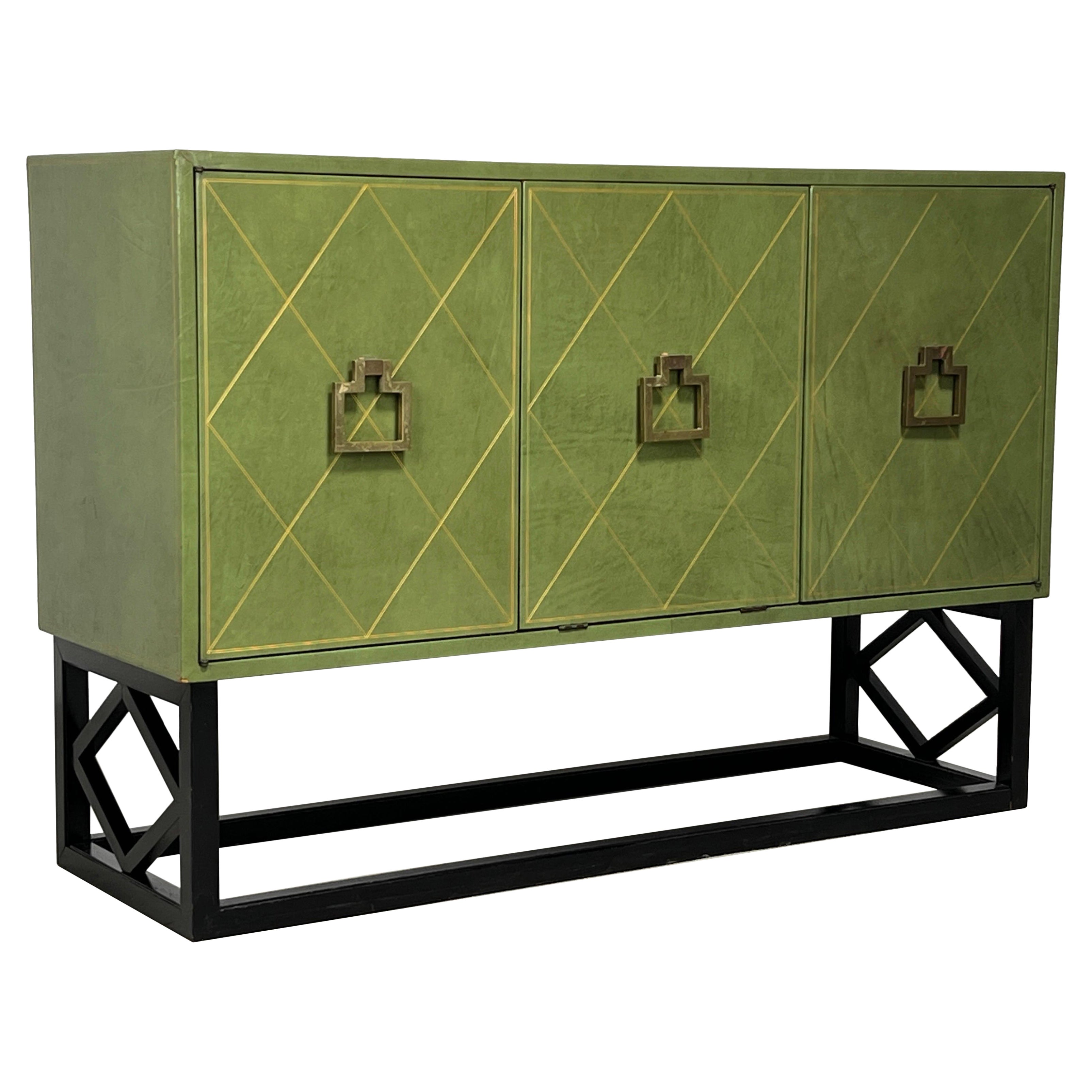Tommi Parzinger Leather Covered Cabinet