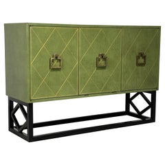 Tommi Parzinger Leather Covered Cabinet