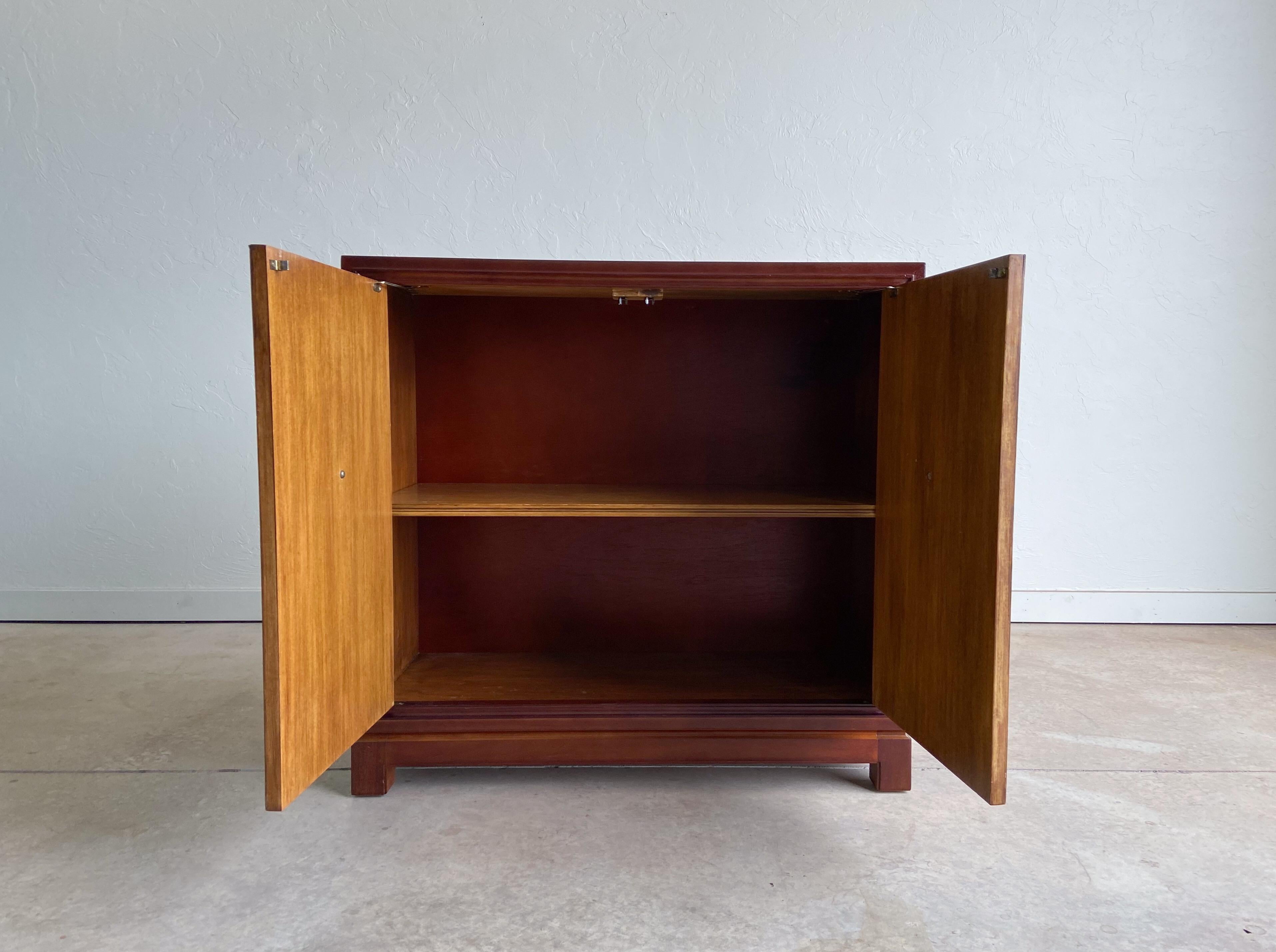 Tommi Parzinger Leather Front Cabinet for Charak Modern In Good Condition In Round Rock, TX