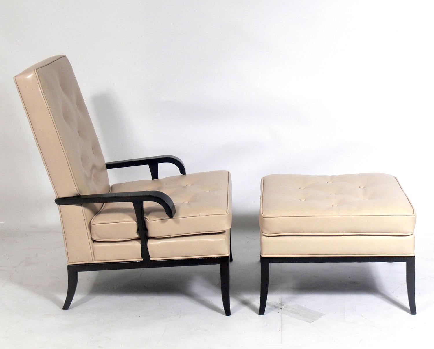 Mid-Century Modern Tommi Parzinger Lounge Chair and Ottoman