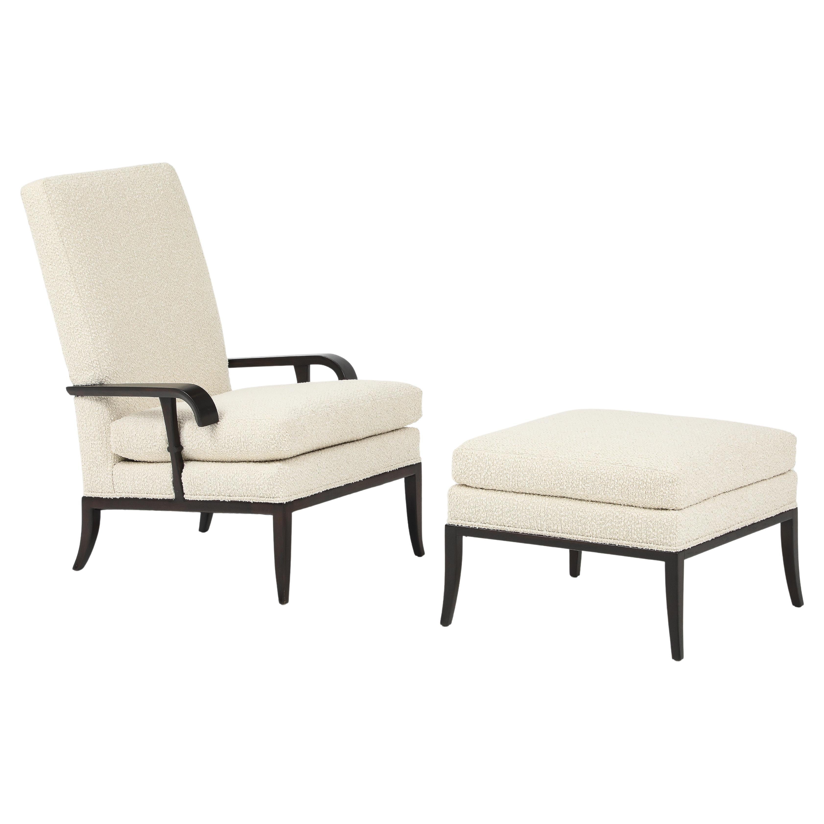Chaise longue Tommi Parzinger avec pouf par Parzinger Originals