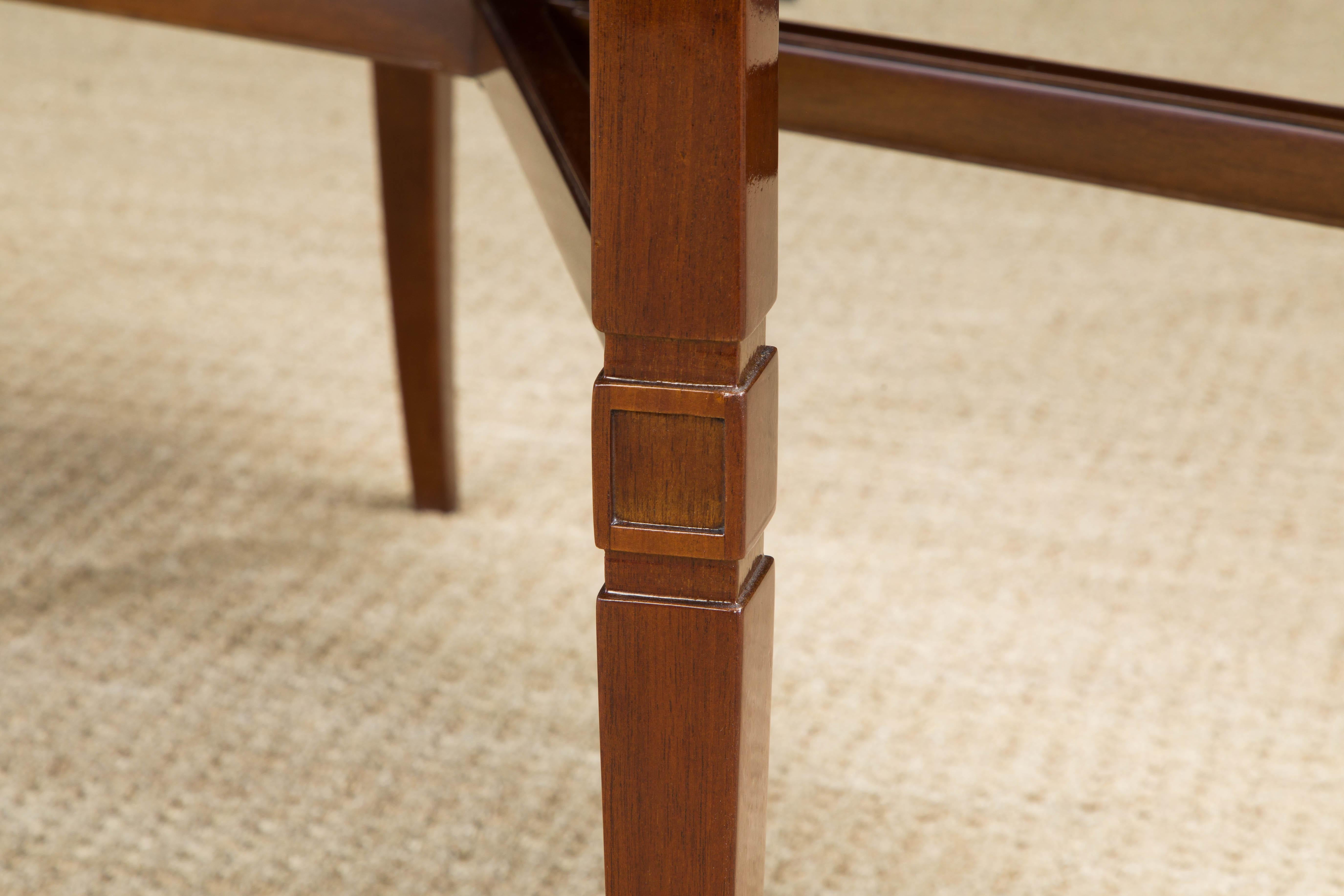 Tommi Parzinger Mahogany Convertible Desk, Dining & Console Table, 1951, Signed 7