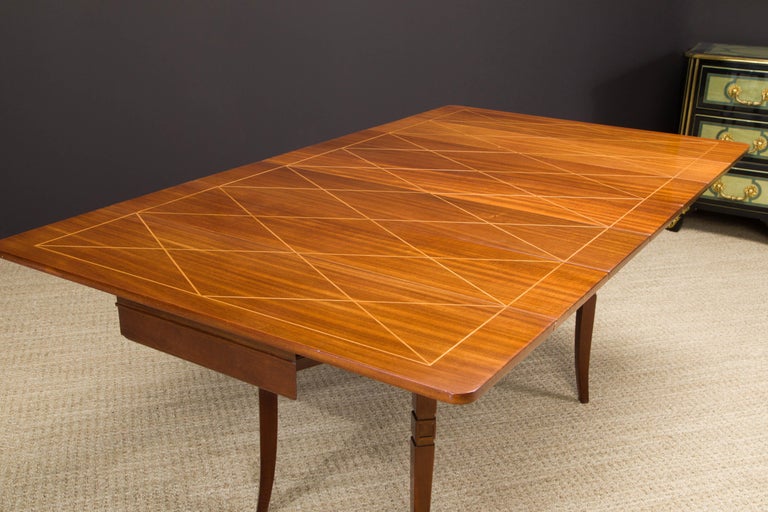 Tommi Parzinger Mahogany Convertible Desk, Dining & Console Table, 1951, Signed  For Sale 10
